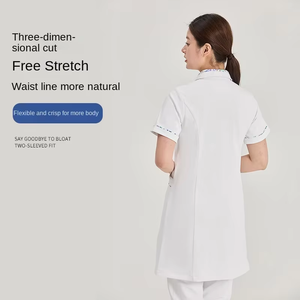 Uniforme d'infirmière personnalisé Dssyon, haut à manches courtes pour femmes, tenue médicale professionnelle haut de gamme, tissu Dobby, fourniture ODM - Product Image 4