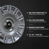 Rines JBL Monoblock de Aleación de Aluminio Forjado, Diseño Cóncavo, 16-24 Pulgadas, Color Plata Pulido, Nuevos, ET 25mm/20mm, para Autos de Pasajeros