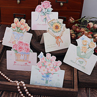 Carte de vœux bouquet style aquarelle Ins, carte postale Tanabata, Saint-Valentin, pour enseignant