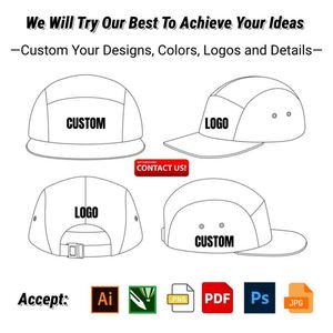 Gorras de Campamento de Malla de 5 Paneles con Logotipo Personalizado al por Mayor, Gorras de Viaje Ligeras de Nailon de Secado Rápido - Product Image 5