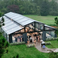 Tente de réception facile à monter, toutes saisons, imperméable, écologique, résistante au vent, avec couverture transparente, capacité de 10 à 1000 personnes