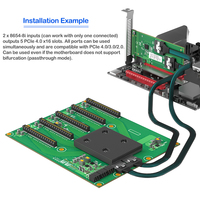Kit d'extension de carte mère PCI-E4.0 GPU avec ports SFF-8654-8i, 5 canaux X16, mode de traversée, adaptateur multi-GPU pour serveur IA – En stock