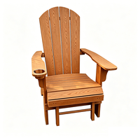 Chaise Adirondack pliable en plastique toutes saisons avec repose-pieds escamotable et réglable pour foyer extérieur