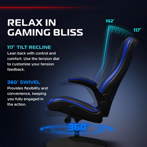 Chaises de jeu Pro de logo personnalisé de Silla <span class=keywords><strong>Gamer</strong></span> de pivot ergonomique de décor à la maison à dossier haut <span class=keywords><strong>chaise</strong></span> de jeu de culbuteur de plancher en cuir <span class=keywords><strong>sans</strong></span> roues - Product Image 5