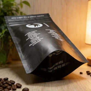 Bolsa con cremallera de pie con impresión completa personalizada con acabado mate, bolsa de embalaje de café en polvo de hoja de té de plástico - Product Image 4