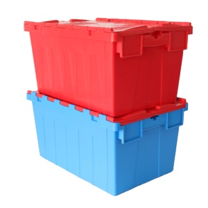 56L <span class=keywords><strong>OEM</strong></span> cho thuê di chuyển hộp nhựa với nắp nhựa bin Tote Crate - Product Image 1