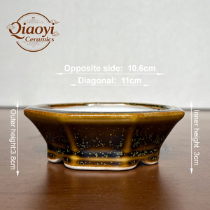 <span class=keywords><strong>Pot</strong></span> à Bonsaï <span class=keywords><strong>en</strong></span> Céramique Émaillée Yixing de Forme Polygone au Design Moderne, Petit <span class=keywords><strong>Pot</strong></span> à Fleurs de <span class=keywords><strong>Haute</strong></span> Qualité pour la Plantation à Domicile et <span class=keywords><strong>en</strong></span> Extérieur - Product Image 6