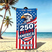 Serviette de bain absorbante à séchage rapide en microfibre douce, 250e anniversaire américain, couverture de plage avec drapeau américain pour la natation
