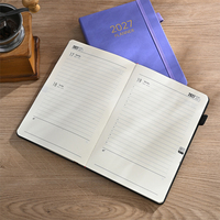 Agenda 2027, carnet A5 en cuir PU, couverture rigide, agenda quotidien, hebdomadaire, mensuel, avec bande élastique pour le bureau, les affaires