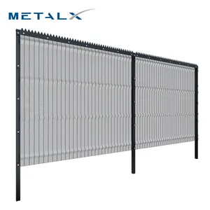 Galvanized 76.2*12.7 harga solid border anti climb wrought iron steel 358 perimeter high security fence with spikes