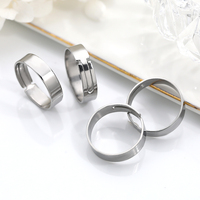 Einfache Schmuckteile für Damen und Herren, 17mm 18mm 19mm Runde Verstellbare Ringrohlinge mit Flacher Basis aus Edelstahl für Schmuckherstellung