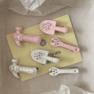 Qianjin lindo divertido martillo Rosa moda diamante Horquillas para el cabello brillo pinzas laterales para el cabello para uso diario horquillas al por mayor pinzas para el cabello - Product Image 1