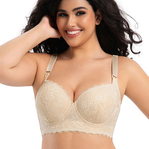 Talla grande Lencerí<span class=keywords><strong>a</strong></span> Floral delgada Sexy borde de acero con aros Anti flacidez soporte superior ensanchado espalda reunión <span class=keywords><strong>sujetador</strong></span> transpirable mujeres - Product Image 3