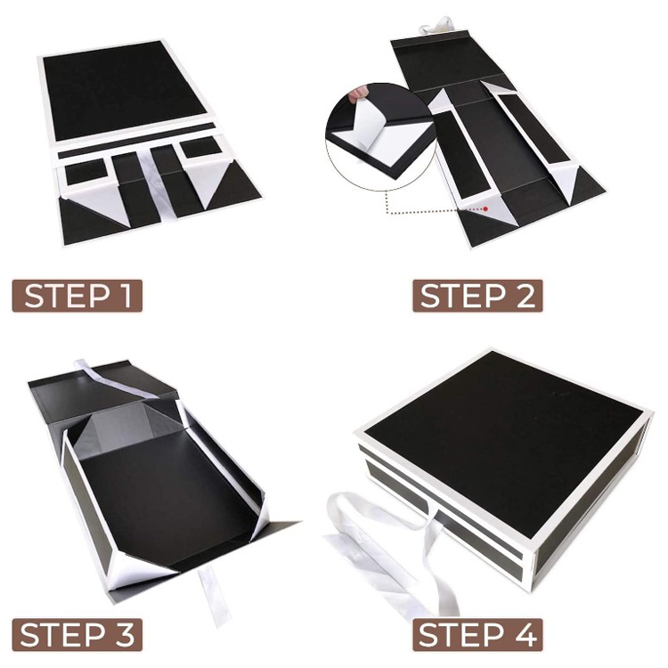 Magnetic Decorative Cardboard Gift Box Thanksgiving Christmas Bridesmaids Box with Lids And Ribbon