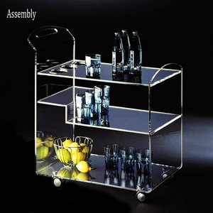 2022 विधानसभा नवीनतम शैली लक्जरी <span class=keywords><strong>3</strong></span> परतों स्पष्ट एक्रिलिक होटल खाना परोसने ट्राली के लिए बार गाड़ी - Product Image 4