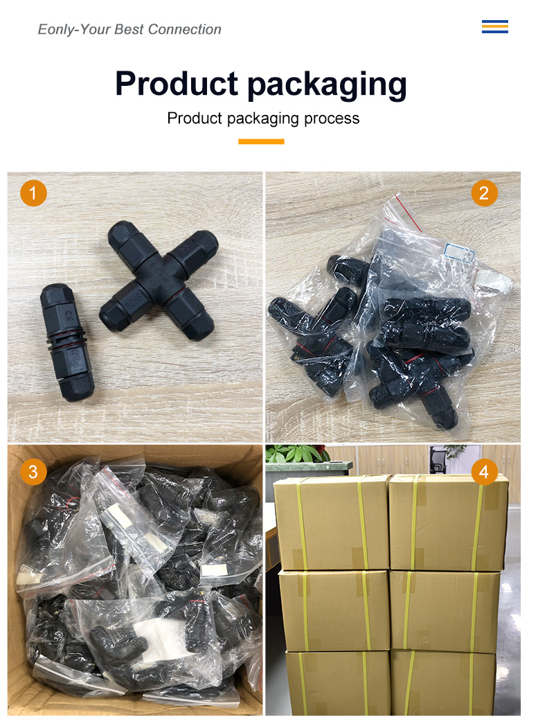 High Current Waterproof LED Connector L20 2 3 4 Pin T Type Straight Screw Fielded Assembly