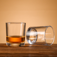 Échantillon gratuit accepter verres à gin personnalisés personnalisés tasse en verre à whisky lourd rond à l'ancienne