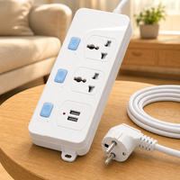 Multiprise universelle sur mesure avec 2 prises et 2 ports USB, adaptateur secteur pour prises US, EU, UK, fabriquée en Chine