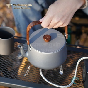 Stainless Steel <b>Kettle</b> With Wooden Handle Brushed Finish Minimalist Design For Gas And <b>Induction</b> Cookers - Product Image 3
