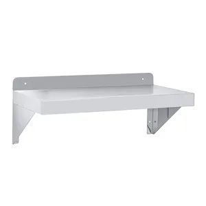 Estante flotante de pared de acero inoxidable con soporte de acero para restaurante, barra de cocina, hoja personalizada, fabricación de metal, fábrica