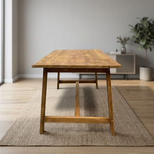 Solid Wood Eco-Friendly Handmade Modern Minimalist Dining <b>Table</b> Rectangle 4-Seater Foldable for Villa and Hotel Use - Product Image 3