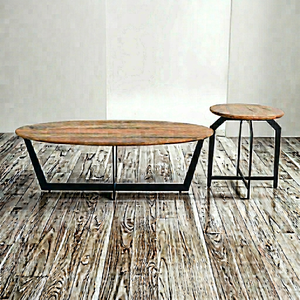 ชุดโต๊ะรับแขกไม้มะม่วงทำมือรักษ์โลกสไตล์โมเดิร์น พร้อมโต๊ะข้าง - Product Image 1