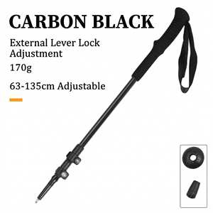 Bâton <span class=keywords><strong>de</strong></span> randonnée ultra-léger en fibre <span class=keywords><strong>de</strong></span> carbone, bâton télescopique à 3 sections avec poignée EVA, verrouillage rapide, bâton <span class=keywords><strong>de</strong></span> marche pour le camping - Product Image 3