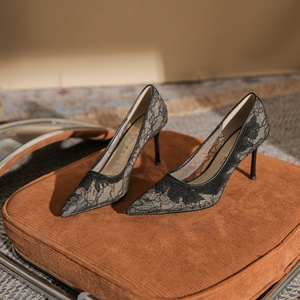 Zapatos de tacón alto de moda para mujer, estilo boda, suela gruesa, transpirables, con cordones, sexys. - Product Image 4