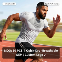 Nouveau T-shirt de sport moulant à manches courtes pour homme, col rond, en soie de lait haute élasticité 180 g/m², 95 % polyester, 5 % élasthanne