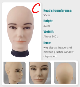 Cabeza de Maniquí Masculina Realista Profesional para Peinar y Exhibir Pelucas, PVC Ecológico con Base Antideslizante - Product Image 4