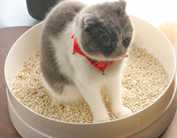 Litière pour chat au tofu et au charbon, soluble dans l'eau, faible teneur en poussière, faible MOQ, matériaux écologiques, parfum frais, fibres de pois