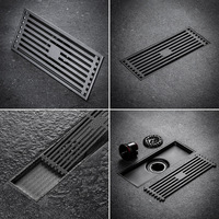 Design moderne en acier inoxydable, longue et linéaire, crépine pour canal de douche, forme rectangulaire, siphon de sol avec noyau à gravité en plastique