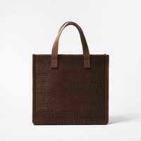 Sac fourre-tout en toile de jute imprimé écologique réutilisable avec poignée Pochettes personnalisées bon marché