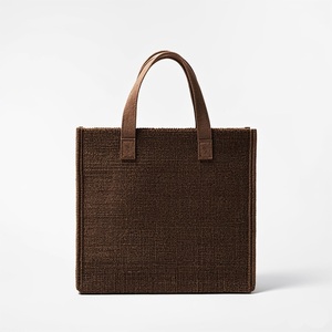 Sac fourre-tout en <span class=keywords><strong>toile</strong></span> <span class=keywords><strong>de</strong></span> <span class=keywords><strong>jute</strong></span> imprimé écologique réutilisable avec poignée Pochettes personnalisées bon marché - Product Image 4