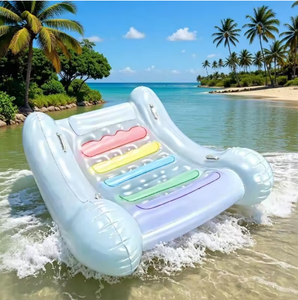 Silla Flotante Inflable Colorida Arcoíris, Tumbona Ligera para Piscina, Sofá de Agua Plegable para Usar en la <span class=keywords><strong>Playa</strong></span> o el <span class=keywords><strong>Lago</strong></span> - Product Image 2