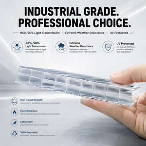 Lastra di copertura in policarbonato trasparente resistente agli urti, certificata ISO CE, <span class=keywords><strong>per</strong></span> lucernari di edifici commerciali. - Product Image 1