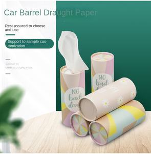 Boîte de mouchoirs en papier facial en pâte de bois vierge, <span class=keywords><strong>2</strong></span> plis, cylindre, logo imprimé, 50 unités par tube pour la voiture et les voyages - Product Image 2