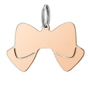 Roestvrijstalen Metalen Strik Sleutelhanger Blanco Kat Puppy Huisdier Id Tag Hanger Diy Aangepaste Qr Code Hond Huisdier Tag Huisdieren Hond Tags Voor Graveren - Product Image 5