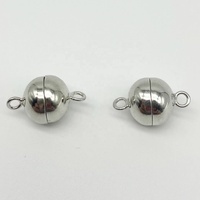 6-14mm 925 Boucle En Argent Sterling Double Cercle Connecter Bouton Aimant Fermoir pour Bijoux Diy Bracelet Collier Fermoir Magnétique