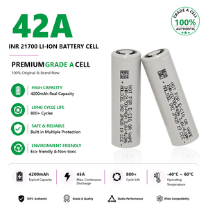 แบตเตอรี่ลิเธียมแบบชาร์จได้ 3.7V INR21700 P42A 4200mah สำหรับอุณหภูมิต่ำ  กระแสปล่อยสูงสุด 45A  ใช้งานได้ 500 รอบ - Product Image 2