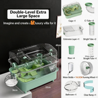 Vente directe d'usine, cage à hamster de luxe, cage personnalisée pour petits animaux, mignonne, à double étage, grande maison pour hamster