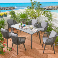Chaises de salle à manger d'extérieur modernes empilables, légères, durables, imperméables en aluminium pour patio, jardin, hôtel et salon