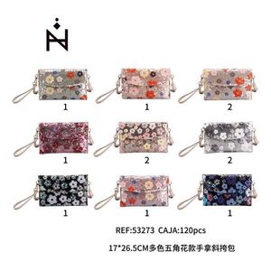 BOLSOS Borsa a tracolla multicolore con fiore a cinque punte 17x26,5 cm - Product Image 1