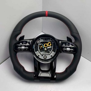 Volant en fibre de carbone personnalisé avec LED pour Mercedes-Benz 2015-2021 W205 C300 E260 E300 S400 G350 GLA <span class=keywords><strong>43</strong></span> GT <span class=keywords><strong>AMG</strong></span> GLB <span class=keywords><strong>GLC</strong></span> SL - Product Image 4