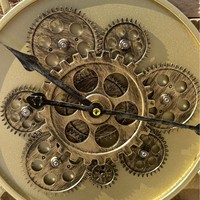 Horloge murale en métal créative surdimensionnée de 47 cm, style rétro, avec engrenages dynamiques, pour la décoration intérieure, horloge murale antique à engrenages mobiles, vente en gros d'usine