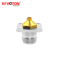 Bride Jack femelle en métal en laiton de type N avec soudure de connecteur à 4 trous pour câble coaxial semi-rigide semi-flexible RG402 RG141