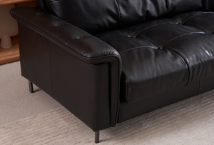 Modern Three Seater Genuine Leather Set Sponge Filled for <b>Small</b> Apartments - Product Image 2