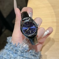 Montres à bracelet en cuir pour femmes de la série Hippocampus - Mouvement à quartz, résistantes à l'eau 30M, fermoir papillon - Vente en gros