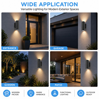 Applique murale moderne LED noir mat haut et bas Applique murale extérieure Lumières extérieures pour la maison 5CCT Couleur Luminaire extérieur