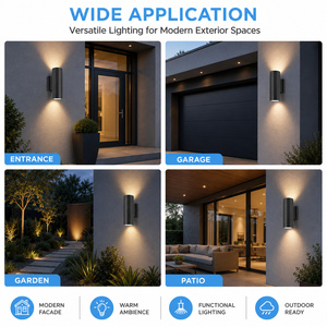 LED moderno nero opaco su e giù la parete esterna della parete esterna luce esterna per la casa 5CCT lampada esterna di colore - Product Image 6